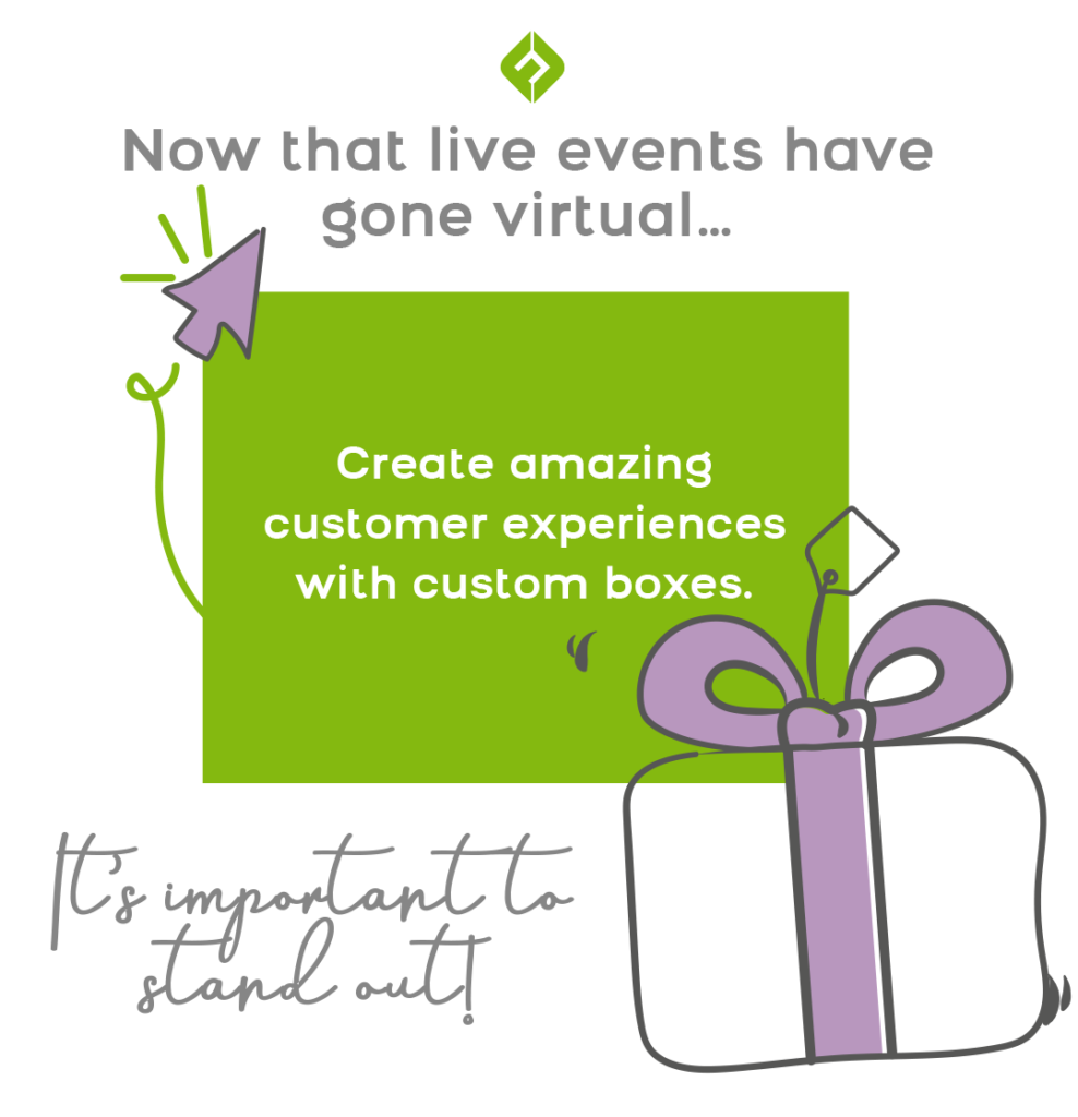 Now that live events have gone virtual... it's important to stand out! Create amazing customer experiences with custom boxes