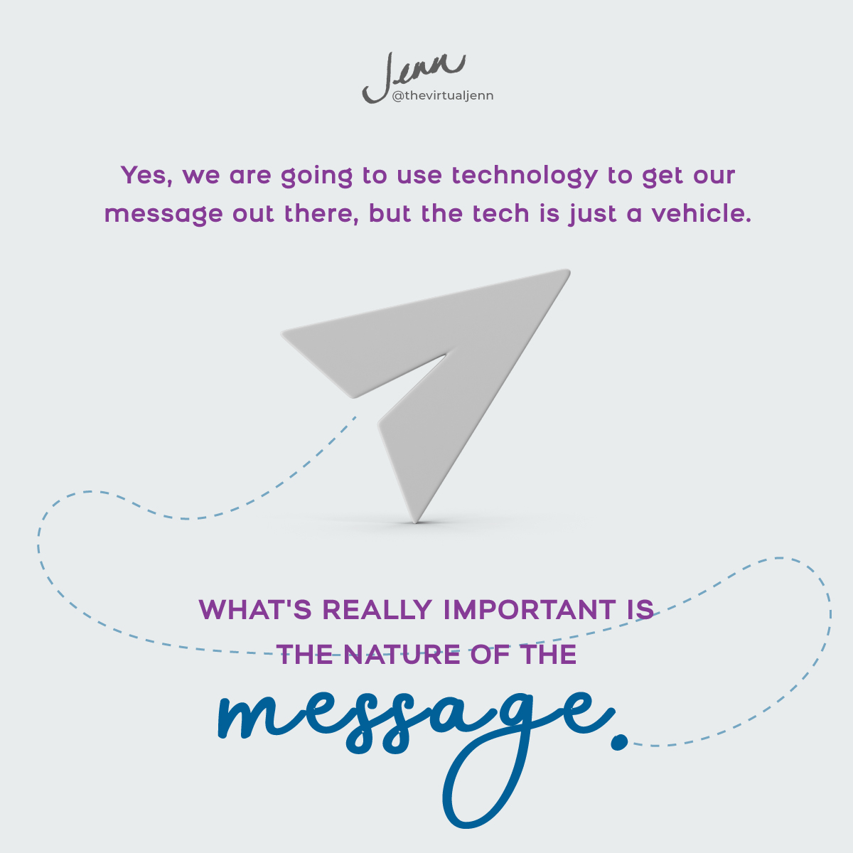 Yes, we are going to use technology to get our message out there, but the tech is just a vehicle. What's really important is the nature of the message.
Jenn Neal on What is the best content marketing strategy for 2021?